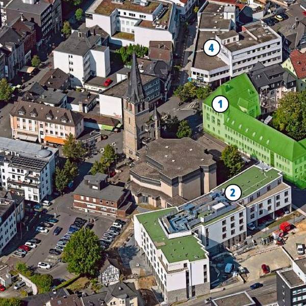 Luftbildansicht auf die Gummersbacher Innenstadt