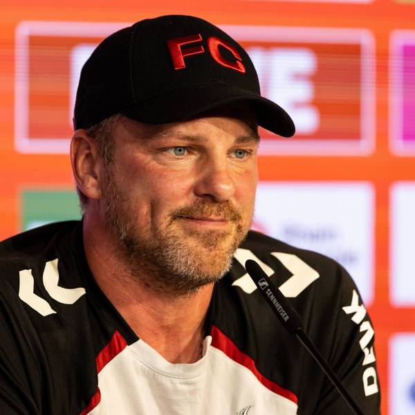 FC-Trainer Lukas Kwasniok am Dienstag vor dem Spiel gegen die Bayern.
