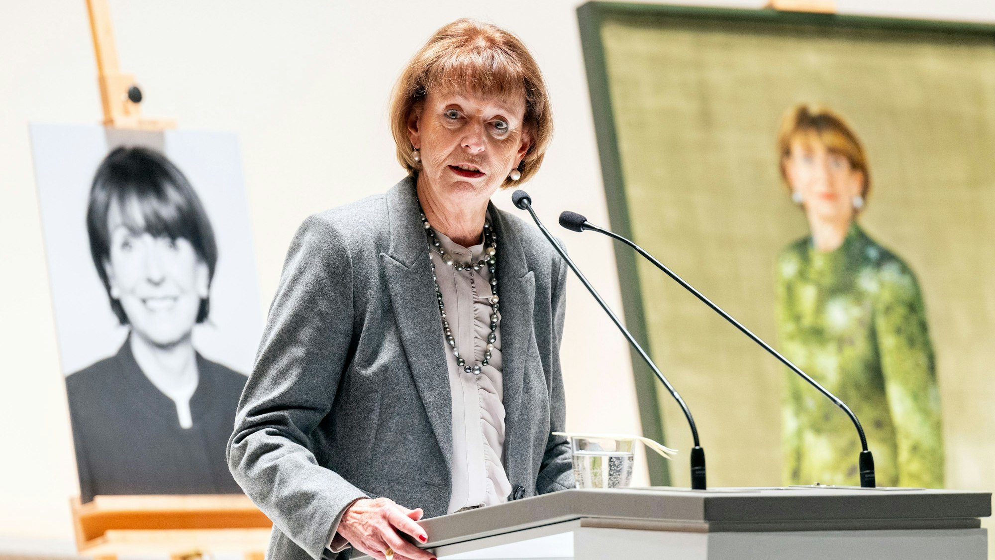 02.01.2026, Köln: Oberbürgermeister Torsten Burmester verabschiedet seine Vorgängerin Henriette Renker mit einem Festakt im Historischen Rathaus.
Im Bild Henriette Reker.
Foto: Michael Bause