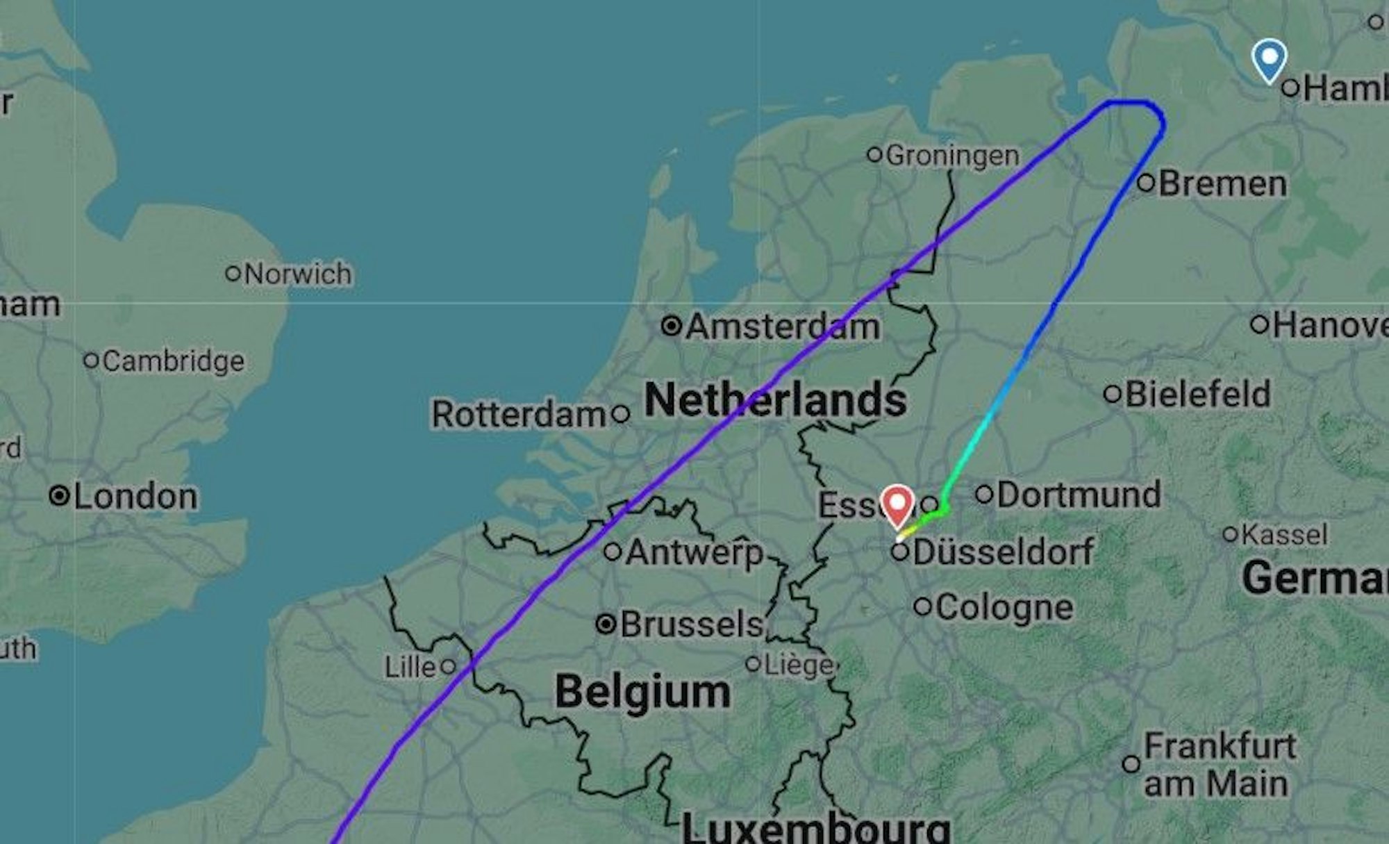 Bei Bremerhaven musste der Airbus Beluga seine Route ändern.