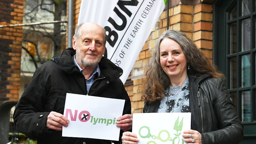 Dr. Helmut Röscheisen (li.) und Sabine Hammer vom Kölner BUND.