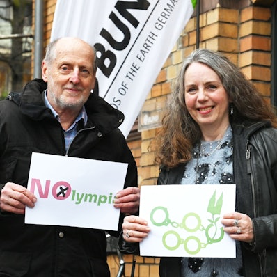 Dr. Helmut Röscheisen (li.) und Sabine Hammer vom Kölner BUND.