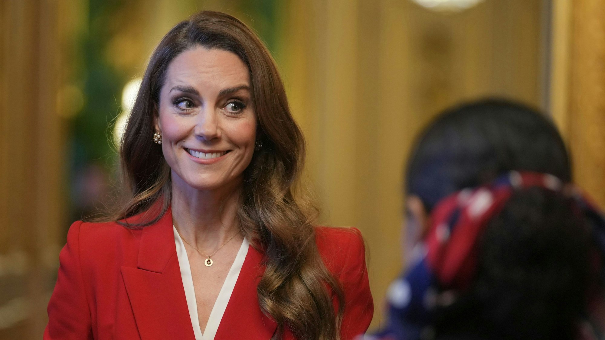 Prinzessin Kate empfängt Mitglieder der englischen Rugby-Frauenmannschaft auf Schloss Windsor.