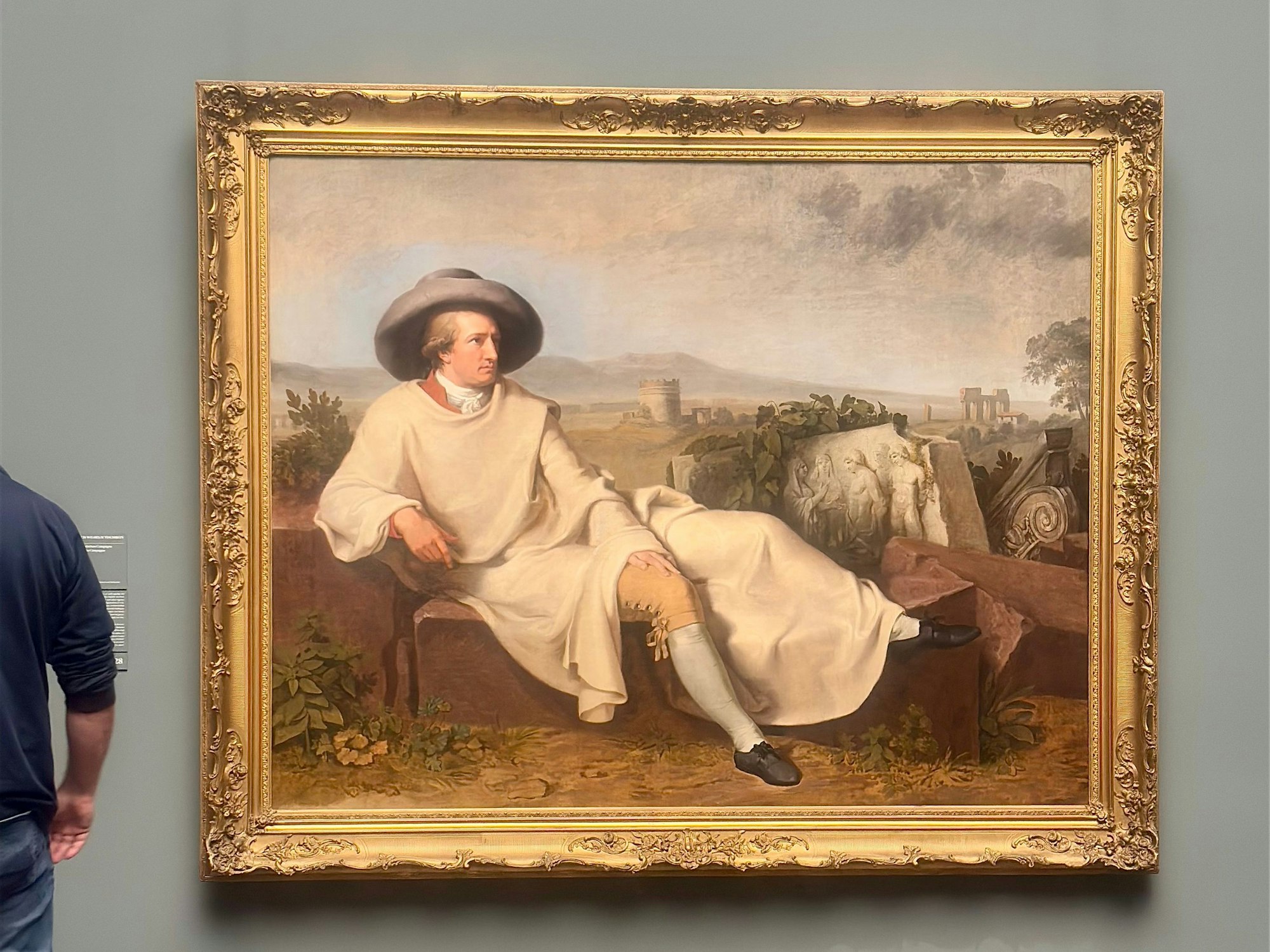 Das Bild zeigt ein Gemälde, auf dem Johann Wolfgang von Goethe abgebildet ist, im Städel Museum, Frankfurt, am Main. Foto: Kevin Goonewardena