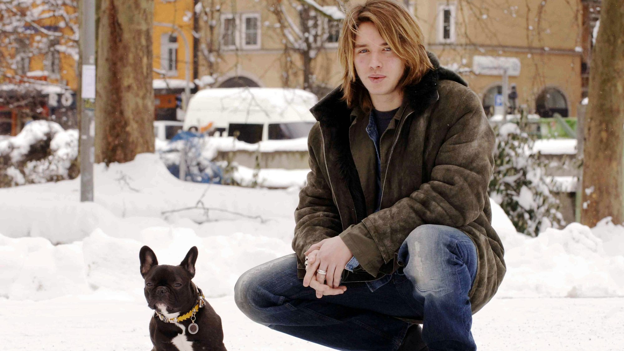 Teenie-Idol Gil Ofarim mit seinem Hund Callas im Jahr 2006.