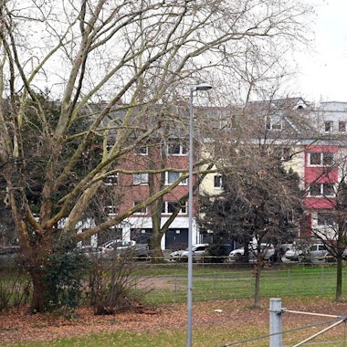 19.12.2025 Köln. Das erste Kölner Suchthilfezentrum (SHZ) soll auf einer Fläche am Perlengraben/Wilhelm-Hoßdorf-Straße entstehen. Dort befinde sich eine kleine Wiese zwischen den beiden Straßen. Foto: Alexander Schwaiger