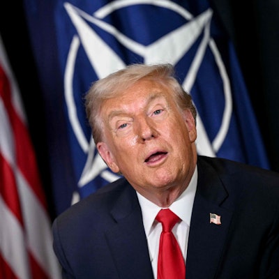 Donald Trump während eines Treffens mit Nato-Generalsekretär Mark Rutte in Davos