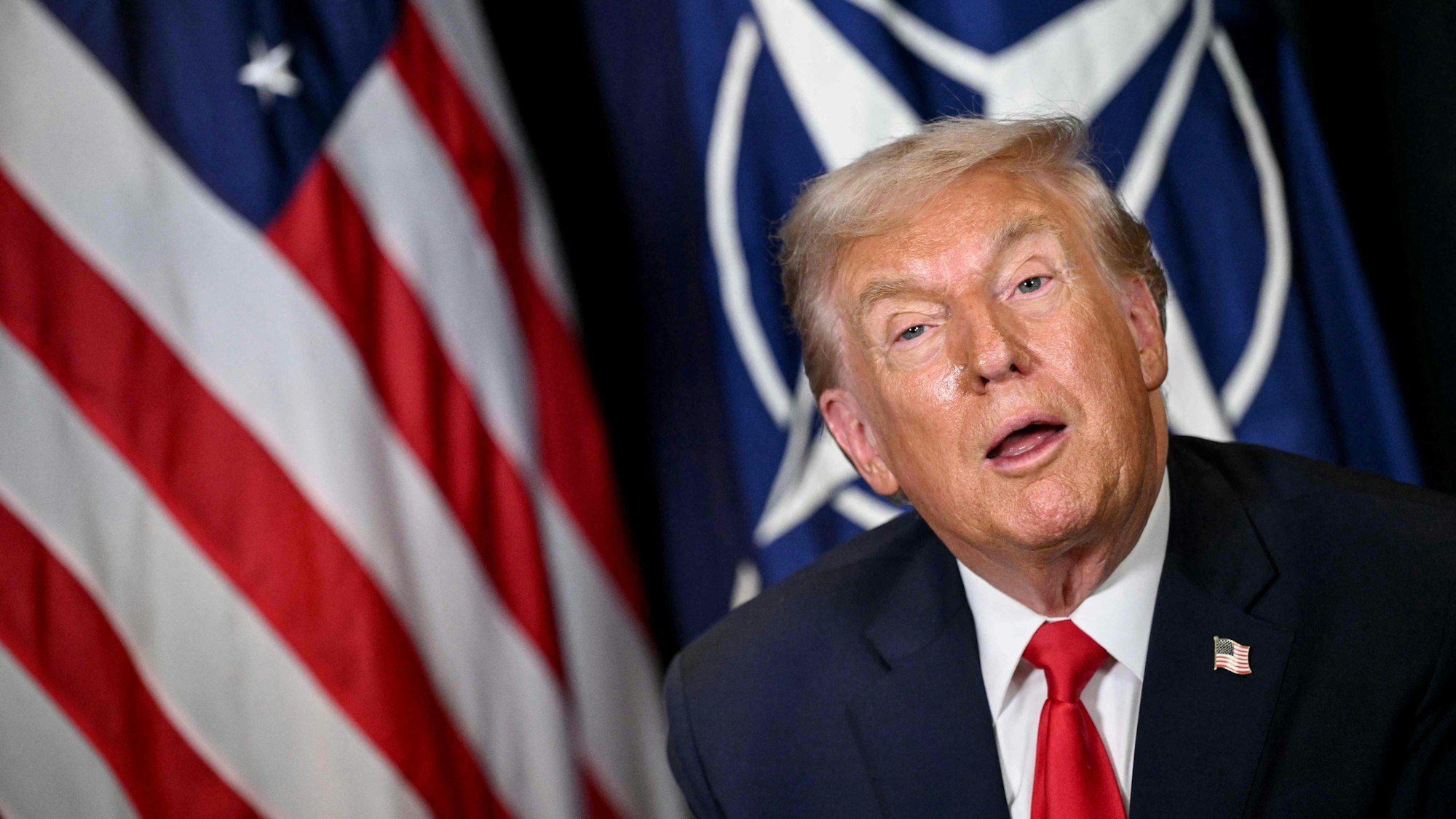 Donald Trump während eines Treffens mit Nato-Generalsekretär Mark Rutte in Davos