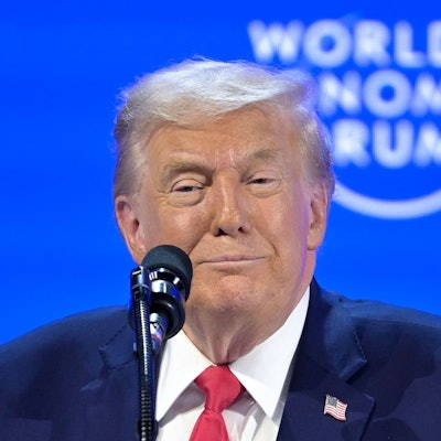 US-Präsident Donald Trump hält eine Rede während der Jahrestagung des Weltwirtschaftsforums in Davos. .