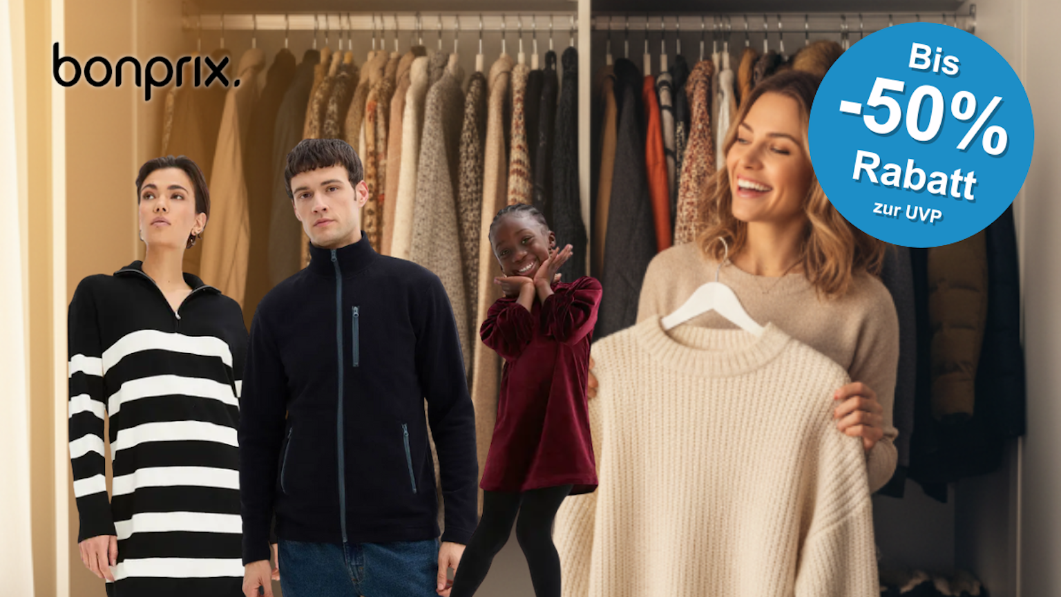 Der Winterschlussverkauf bei Bonprix hat mit Rabatten von bis zu 50% und neuen Artikeln begonnen.