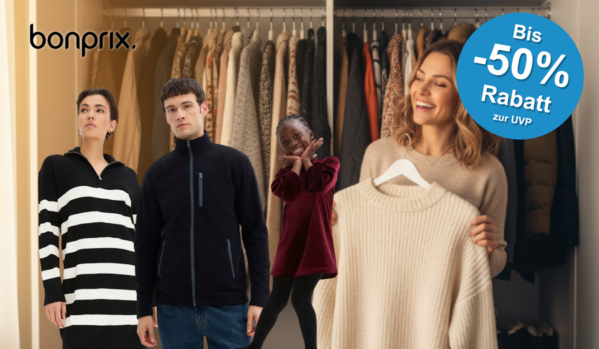 Der Winterschlussverkauf bei Bonprix hat mit Rabatten von bis zu 50% und neuen Artikeln begonnen.