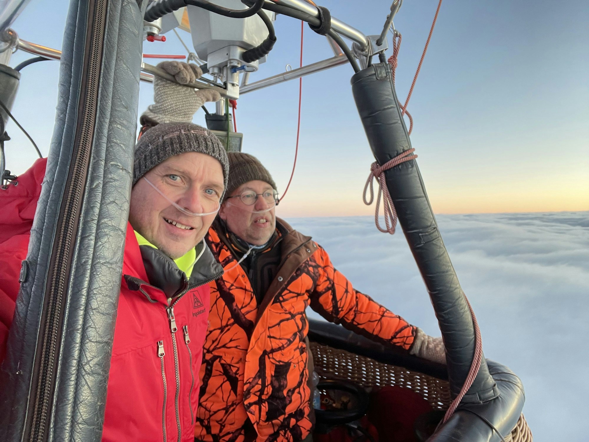 Till Rimbach (l.) und Markus Pieper im Ballon.