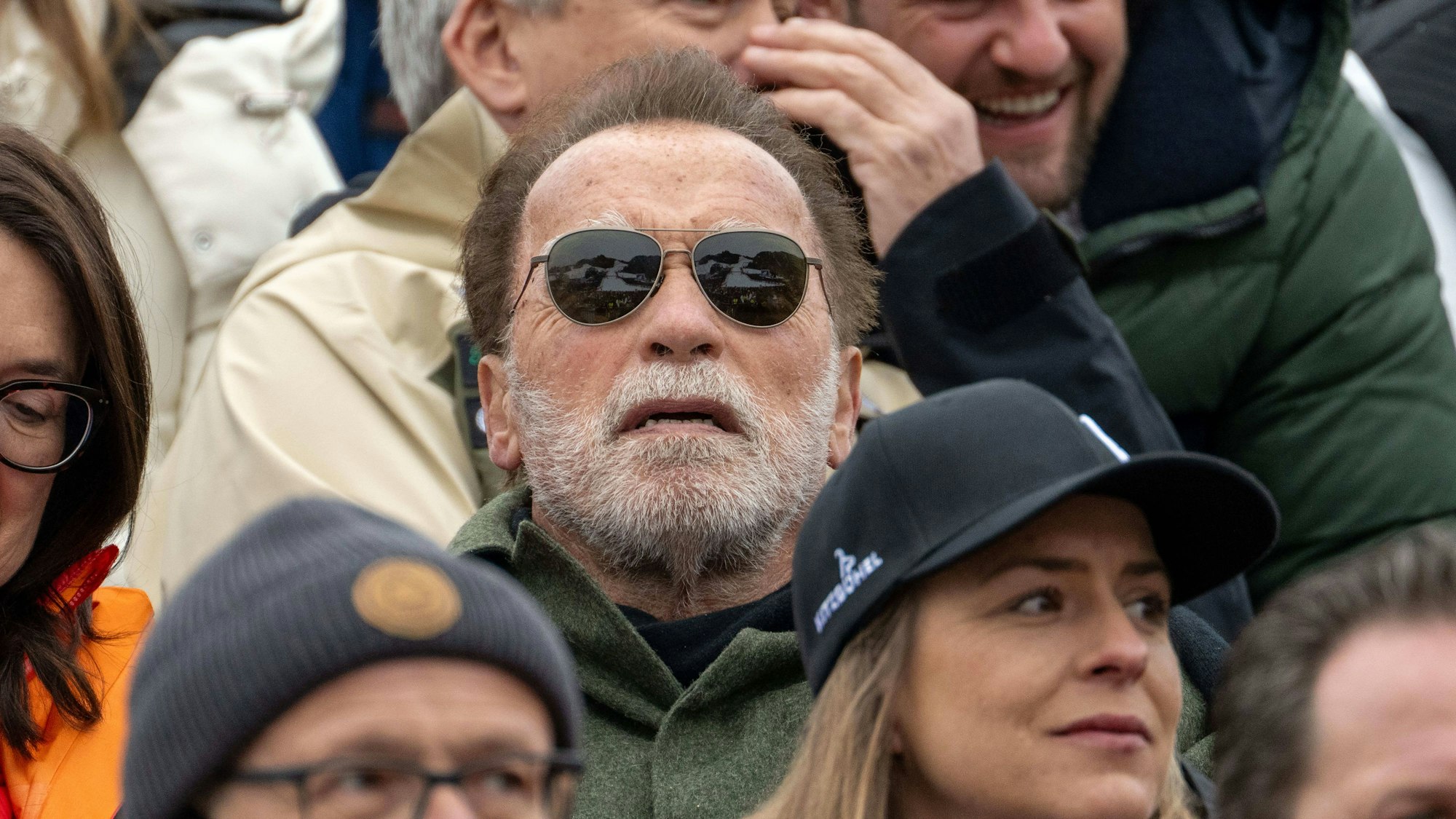 Arnold Schwarzenegger war einer der prominenten Gäste beim Hahnenkammrennen in Kitzbühel.