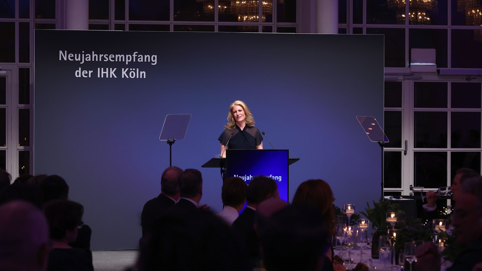 08.01.2026 Traditioneller Neujahrsempfang der IHK Köln (Industrie- und Handelskammer) in der Flora. Dr. Nicole Grünewald, Präsidentin der IHK. Foto: Martina Goyert