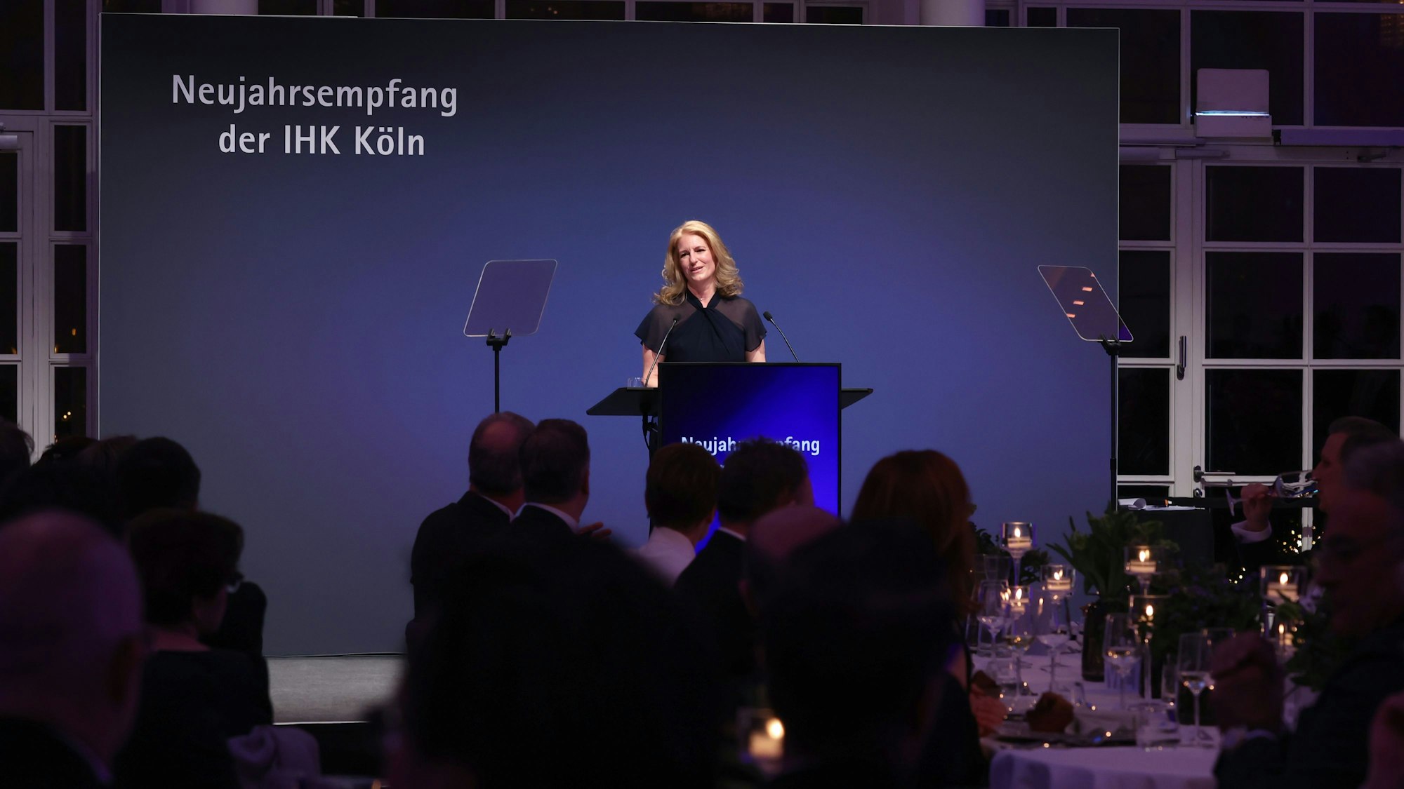 08.01.2026 Traditioneller Neujahrsempfang der IHK Köln (Industrie- und Handelskammer) in der Flora. Dr. Nicole Grünewald, Präsidentin der IHK. Foto: Martina Goyert