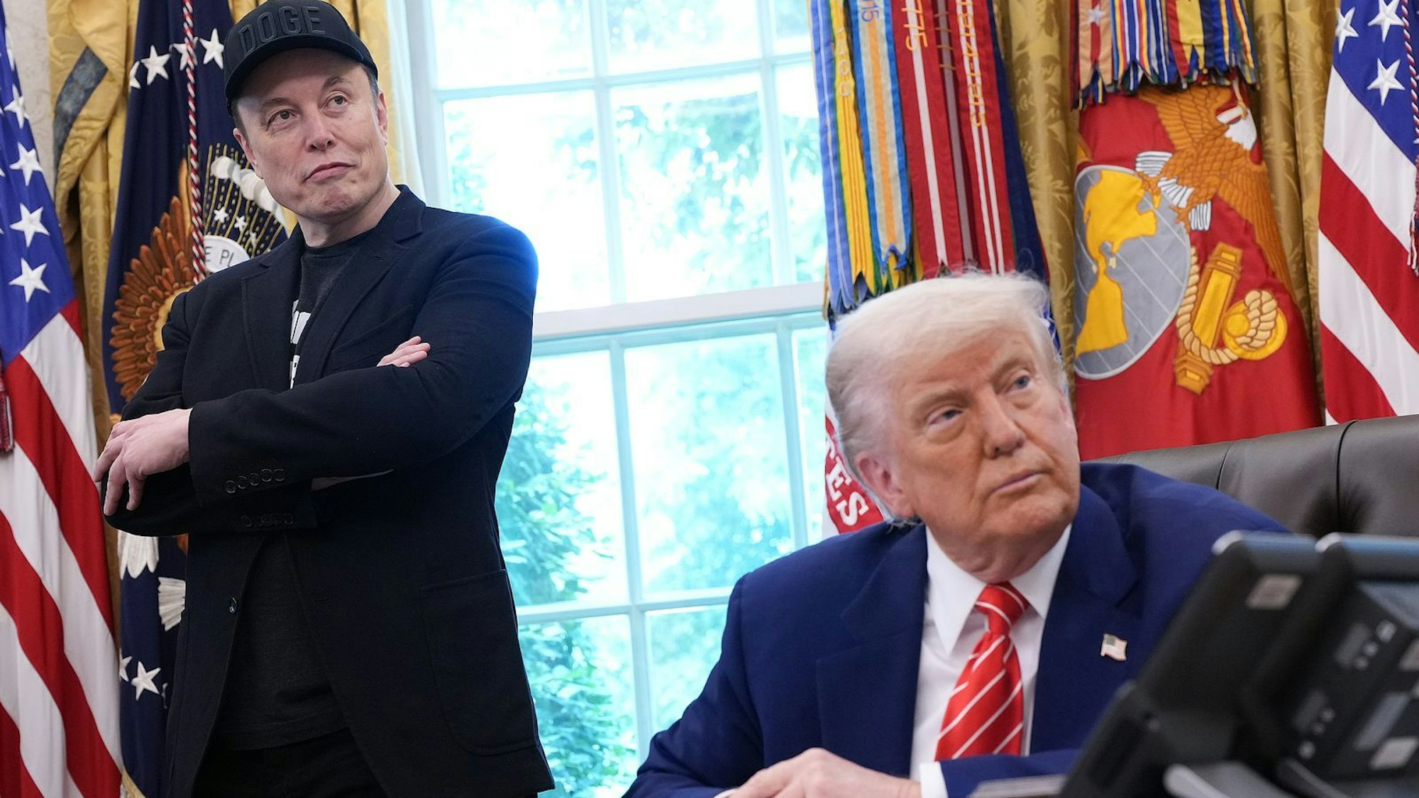 Mit US-Präsident Donald Trump (rechts) weiß mit Elon Musk einen mächtigen Mitstreiter an seiner Seite.