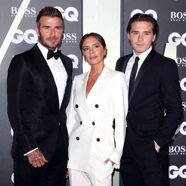 Victoria und David Beckham und ihr Sohn Brooklyn.