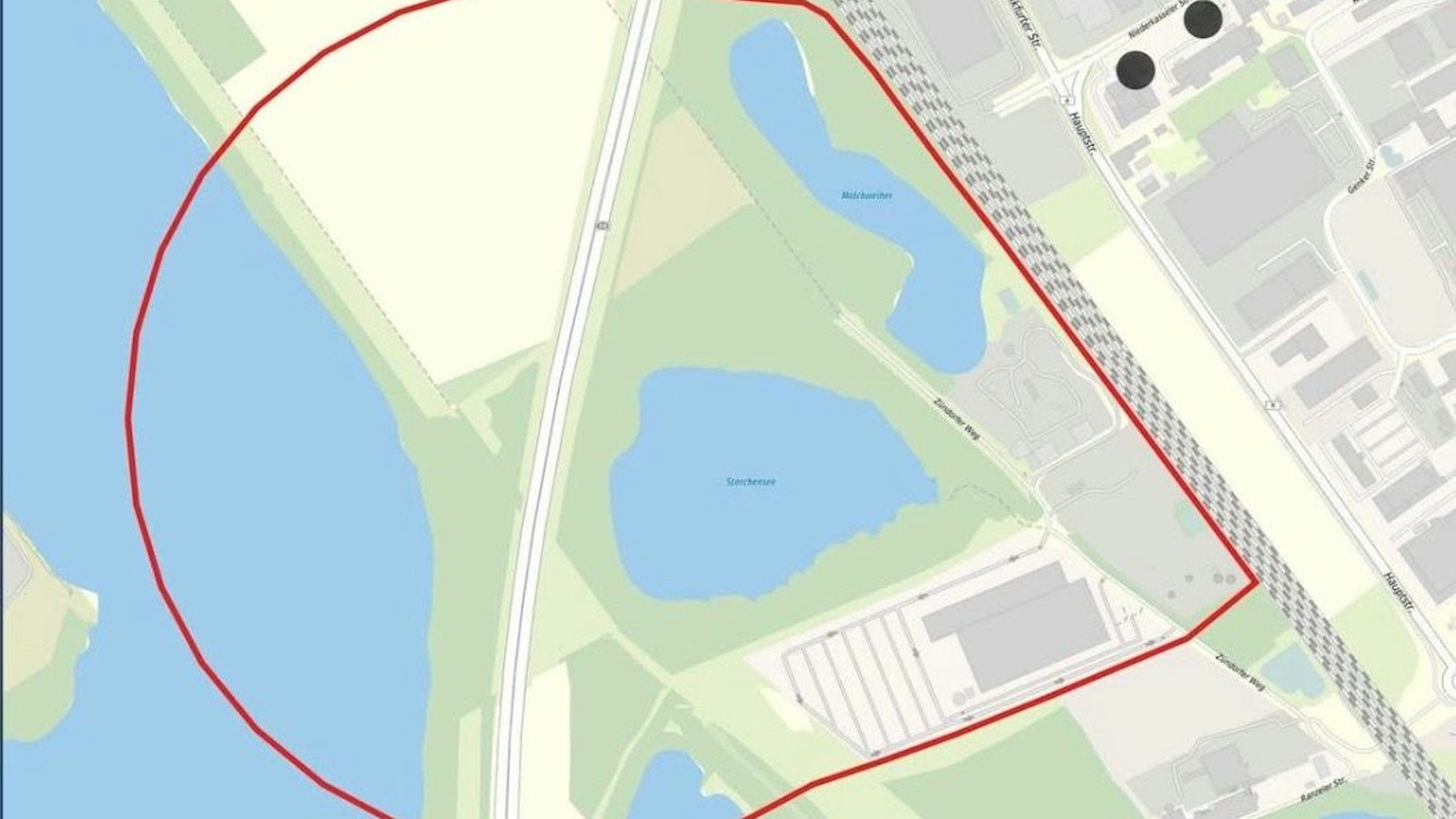 Der Evakuierungsradius von 400 Metern.