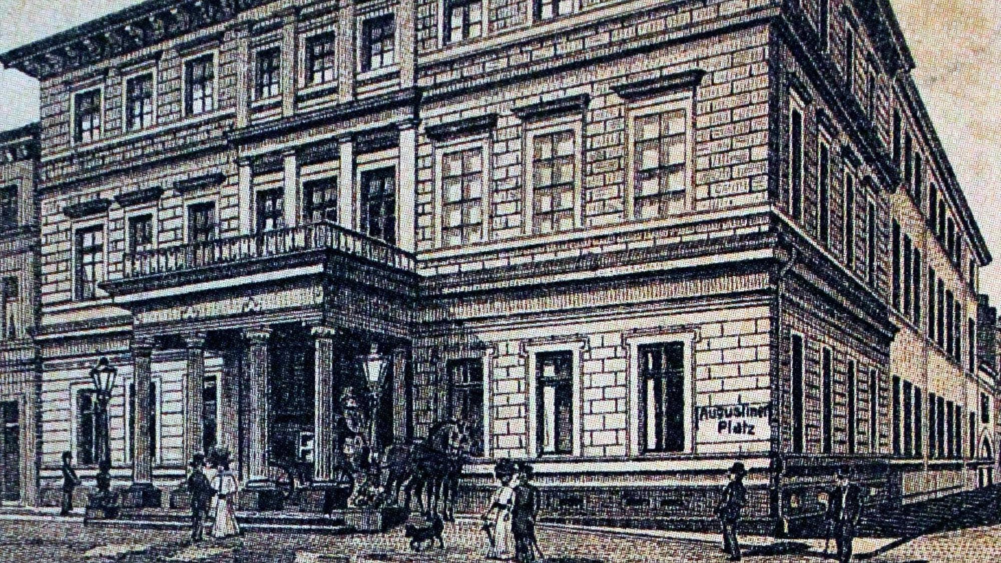 historisches Bild vom Casino an der Ecke Große Sandkaul/ Pipinstraße um 1900