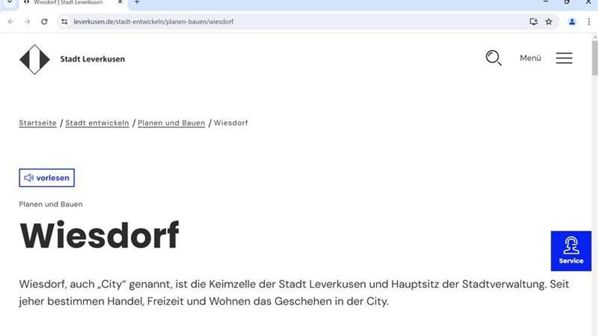 Die Services sind jetzt auf dieser Unterseite von leverkusen.de zu finden.