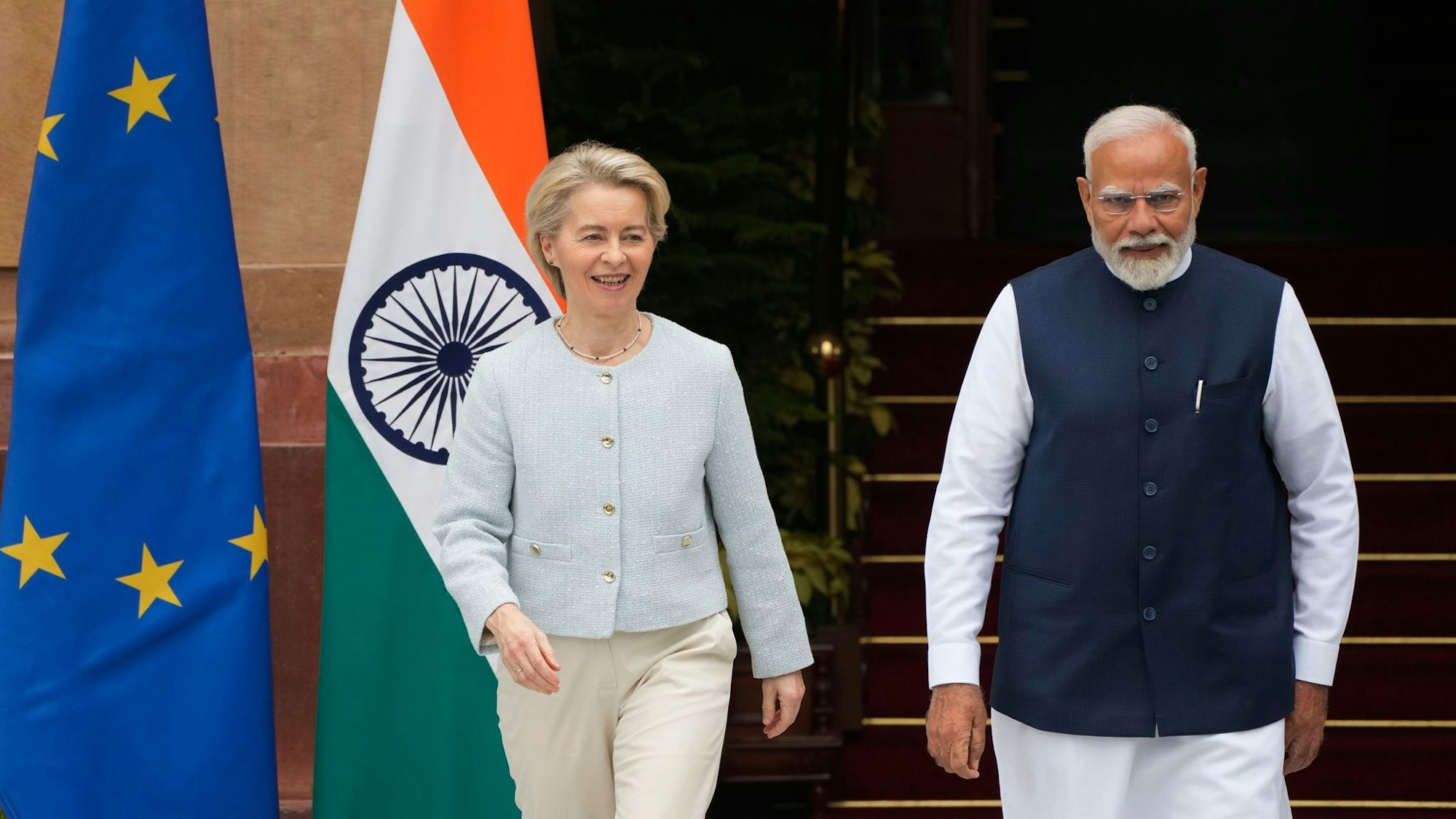 Wollen die Beziehungen zwischen der EU und Indien stärken: Premierminister Narendra Modi und EU-Kommissionschefin Ursula von der Leyen.
