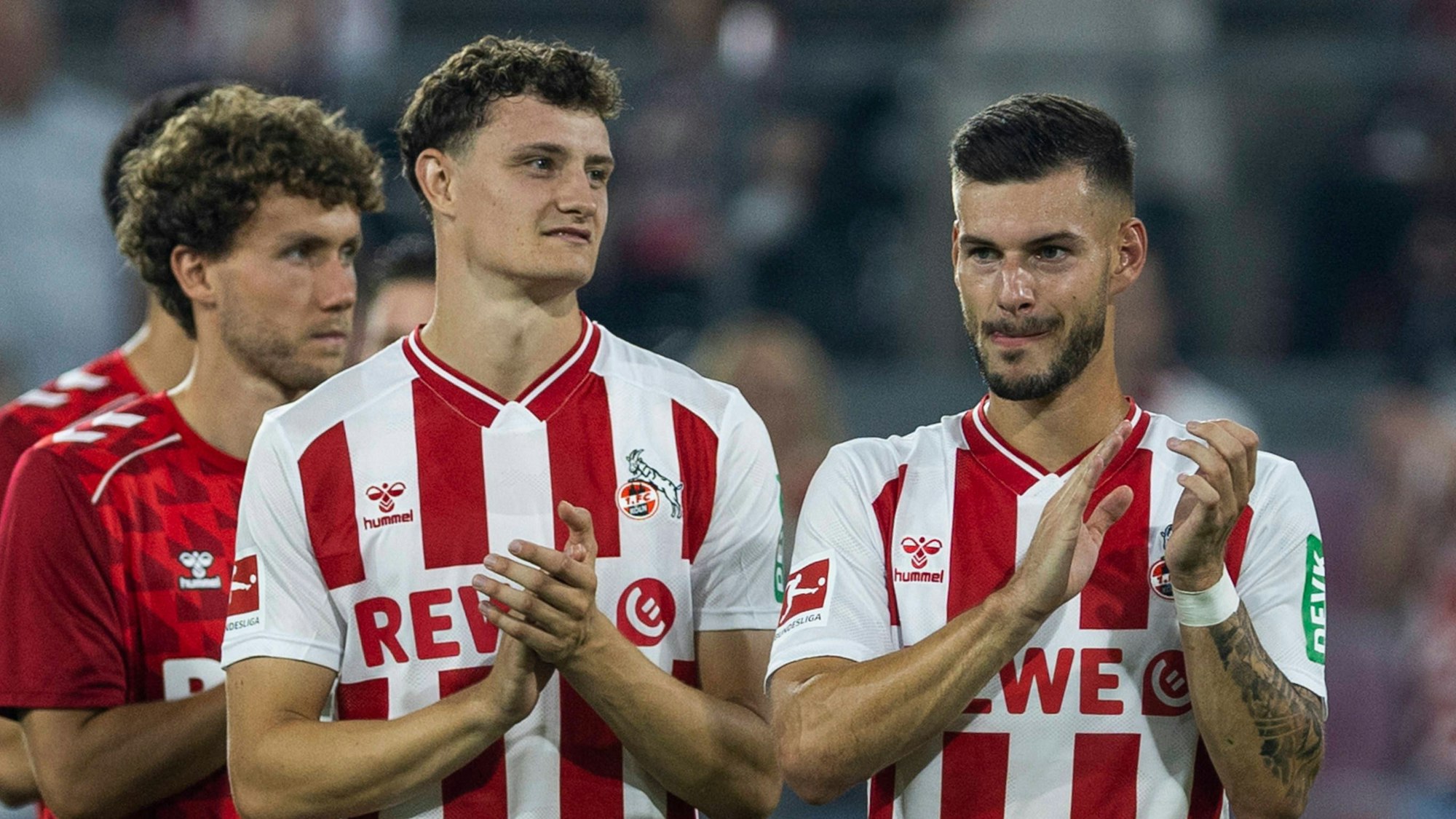 Bundesliga: 1. FC Köln - SC Freiburg, 31.08.2025 Eric Martel 1. FC Köln, 6, Tom Krauß 1. FC Köln, 5. Bundesliga, 1. FC Köln - SC Freiburg, 2. Spieltag, am 31.08.2025, Rhein-Energie-Stadion, Köln DFL regulations prohibit any use of photographs as image sequences and/or quasi-video *** Bundesliga 1 FC Köln SC Freiburg, 31 08 2025 Eric Martel 1 FC Köln, 6 , Tom Krauß 1 FC Köln, 5 Bundesliga, 1 FC Köln SC Freiburg, 2 Spieltag, am 31 08 2025, Rhein Energie Stadion, Köln DFL regulations prohibit any use of photographs as image sequences and or quasi video Copyright: xBEAUTIFULxSPORTS/Meuselx