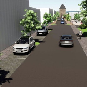 Eine Visualisierung des Planers zeigt, wie die Kölner Straße in Bad Münstereifel nach der Fertigstellung aussehen soll.