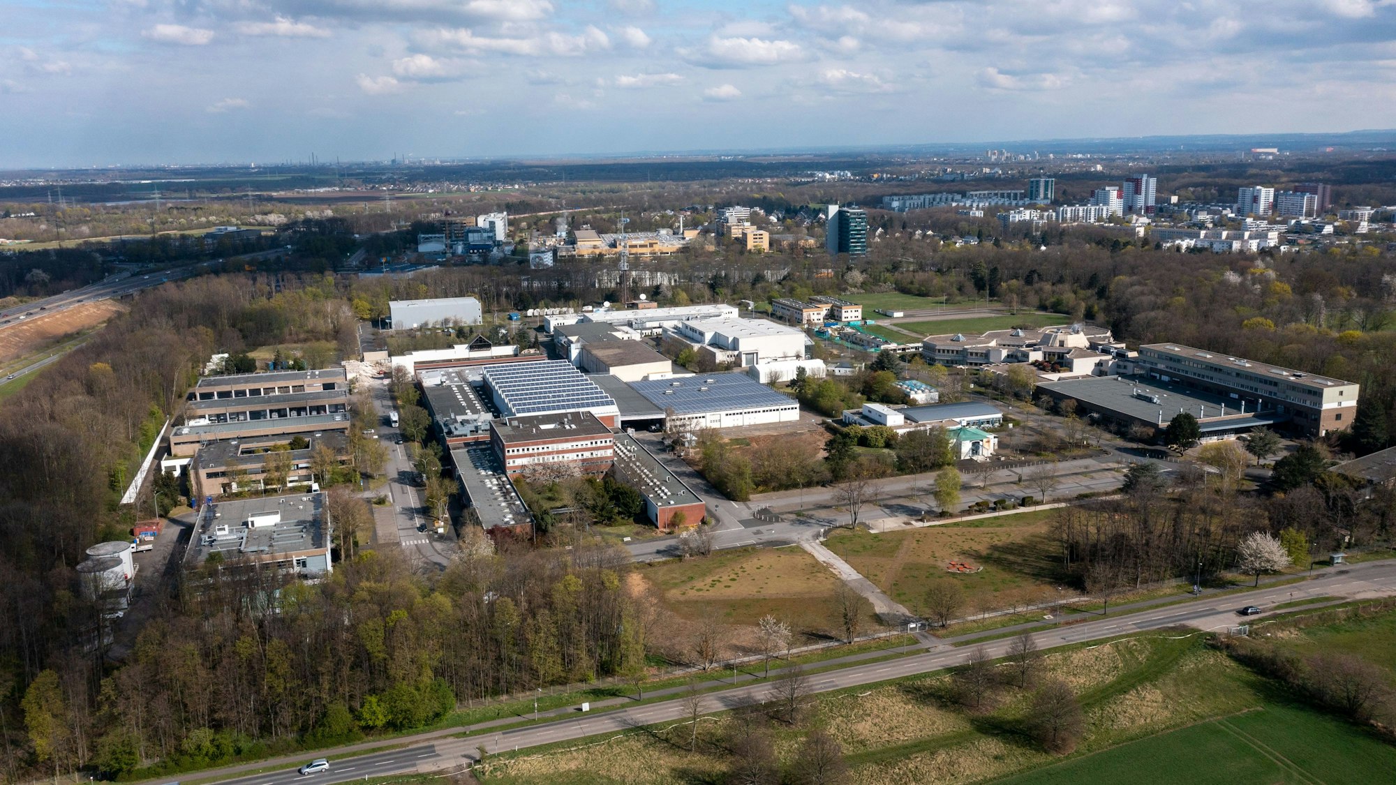 Luftaufnahme des WDR-Produktionsgeländes in Bocklemünd.