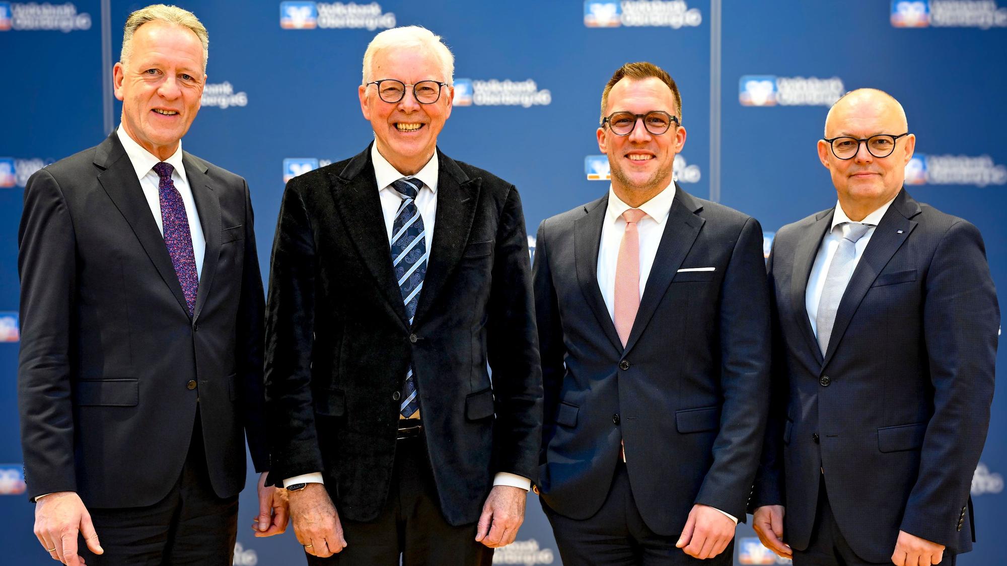 Präsentierten die Zahlen für 2025: (v.l.) Vorstandsvorsitzender Ingo Stockhausen, Aufsichtsratsvorsitzender Udo Meyer, stv. Vorstandsvorsitzender Andreas Neumannund Vorstandsmitglied Jörn Richling.