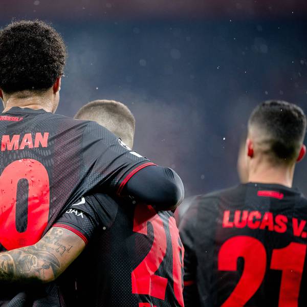 LEVERKUSEN, GERMANY - 28 JANUARY, 2026: Malik Tillman, Alejandro Grimaldo, Lucas Vazquez - The UEFA Champions League football match between Bayer 04 Leverkusen vs Villareal FC at BayArena. PUBLICATIONxNOTxINxRUS Copyright: xVitaliixKliuievx