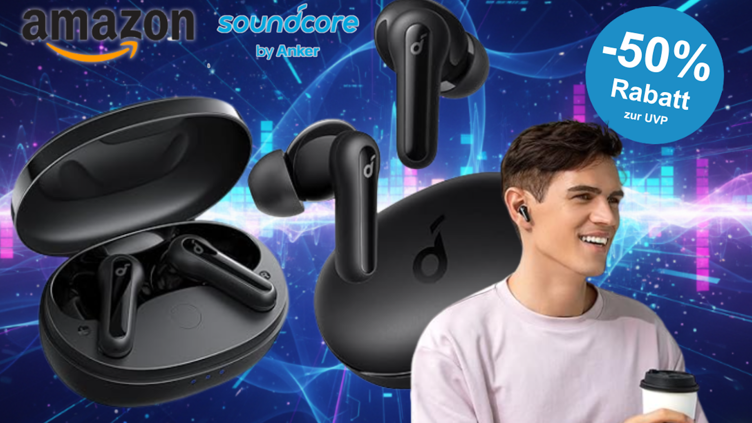 Die Soundcore by Anker In-Ear-Kopfhörer sind bei Amazon derzeit mit einem Rabatt von 50 Prozent verfügbar.