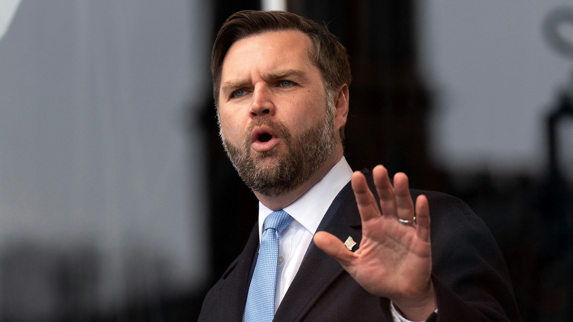 US-Vizepräsident JD Vance bei einer Kundgebung in Washington. (Archivbild)