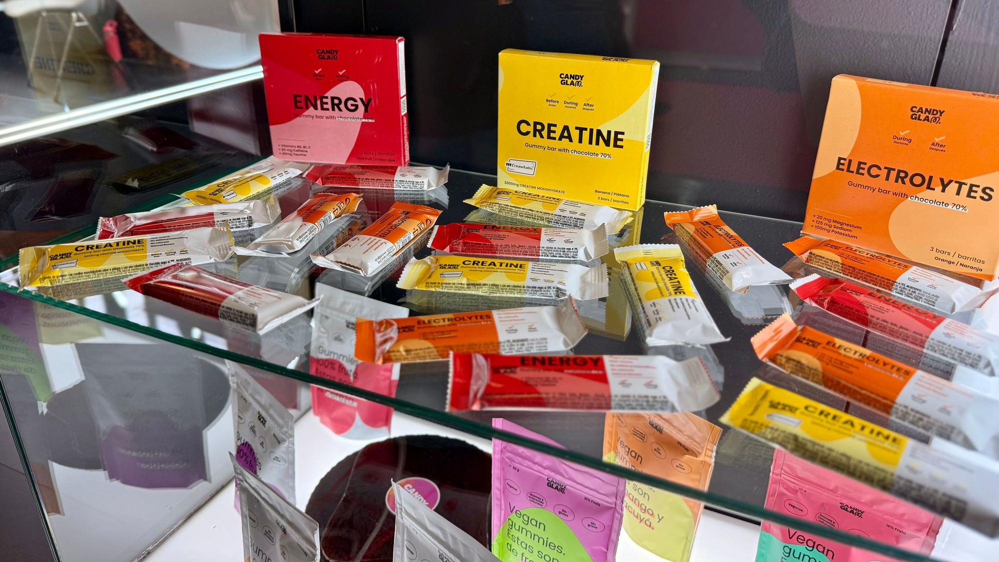 Die Kreatin-Gummiriegel der Firma „Candy Glam“