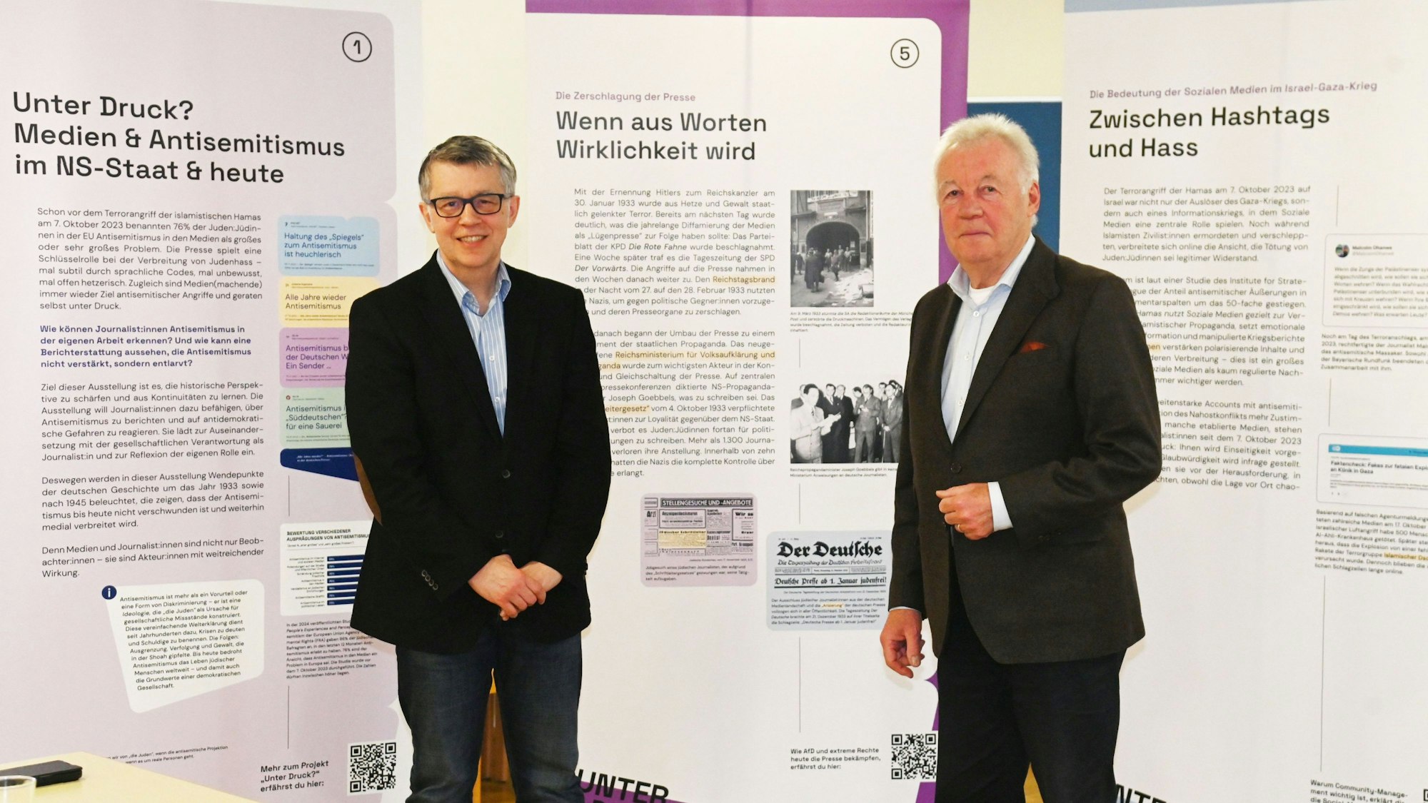 Marcus Meier und Jürgen Wilhelm beim Jahrespressegespräch der Kölnischen Gesellschaft für Christlich-Jüdische Zusammenarbeit