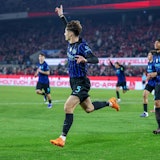 Torjubel nach dem Tor zum 1:0 durch Torschütze Leonardo Bovio