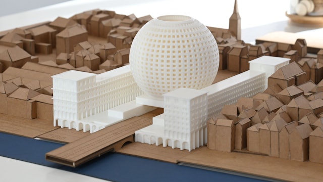 Modell der 15-stöckigen Kugel von Peter Birkenholz