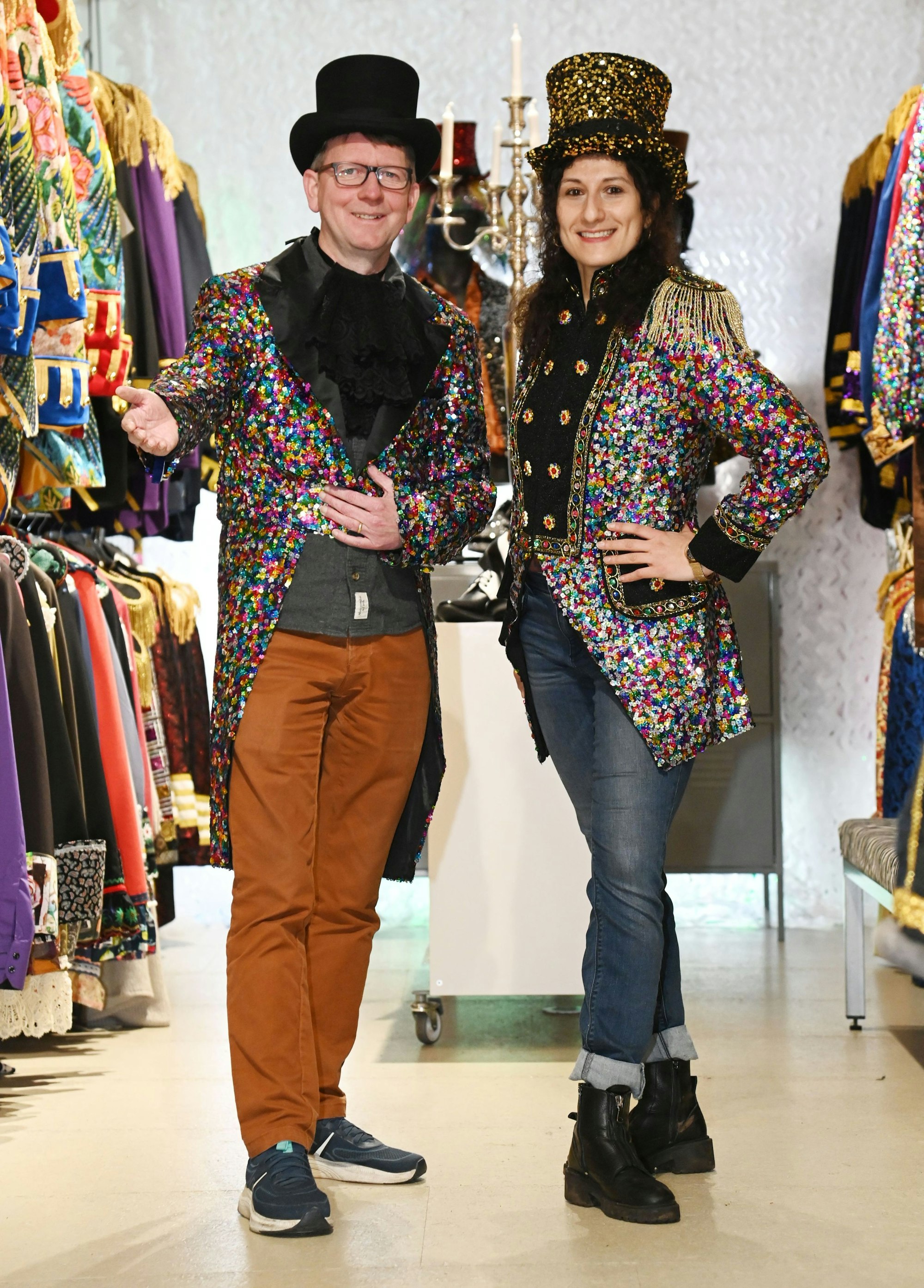 04.02.2026 Köln. Kostümprobe: Was sind die Kostümtrends in diesem Jahr? Welche Paarkostüme gehen gut? Foto: Alexander Schwaiger