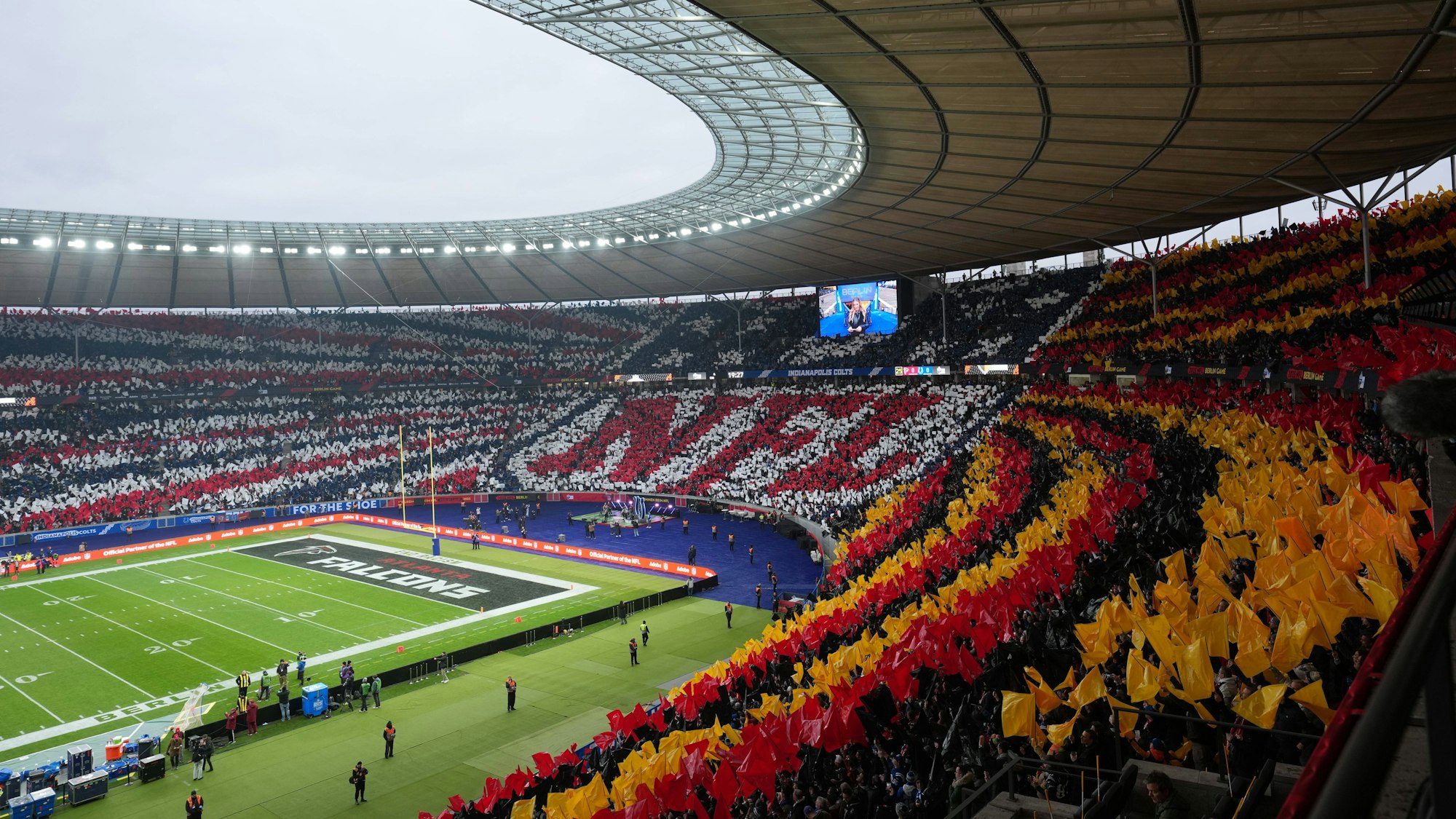 NFL, American Football Herren, USA Berlin Game-Atlanta Falcons at Indianapolis Colts Nov 9, 2025 Berlin, Germany A general view during the NFL Berlin Game between the Atlanta Falcons and the Indianapolis Colts at Olympic Stadium. Berlin Olympic Stadium Germany, EDITORIAL USE ONLY PUBLICATIONxINxGERxSUIxAUTxONLY Copyright: xKirbyxLeex 20251109_jla_al2_016
