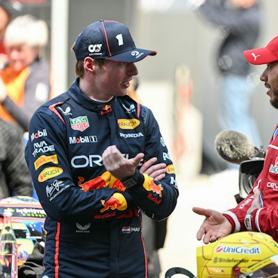 Max Verstappen und Lewis Hamilton