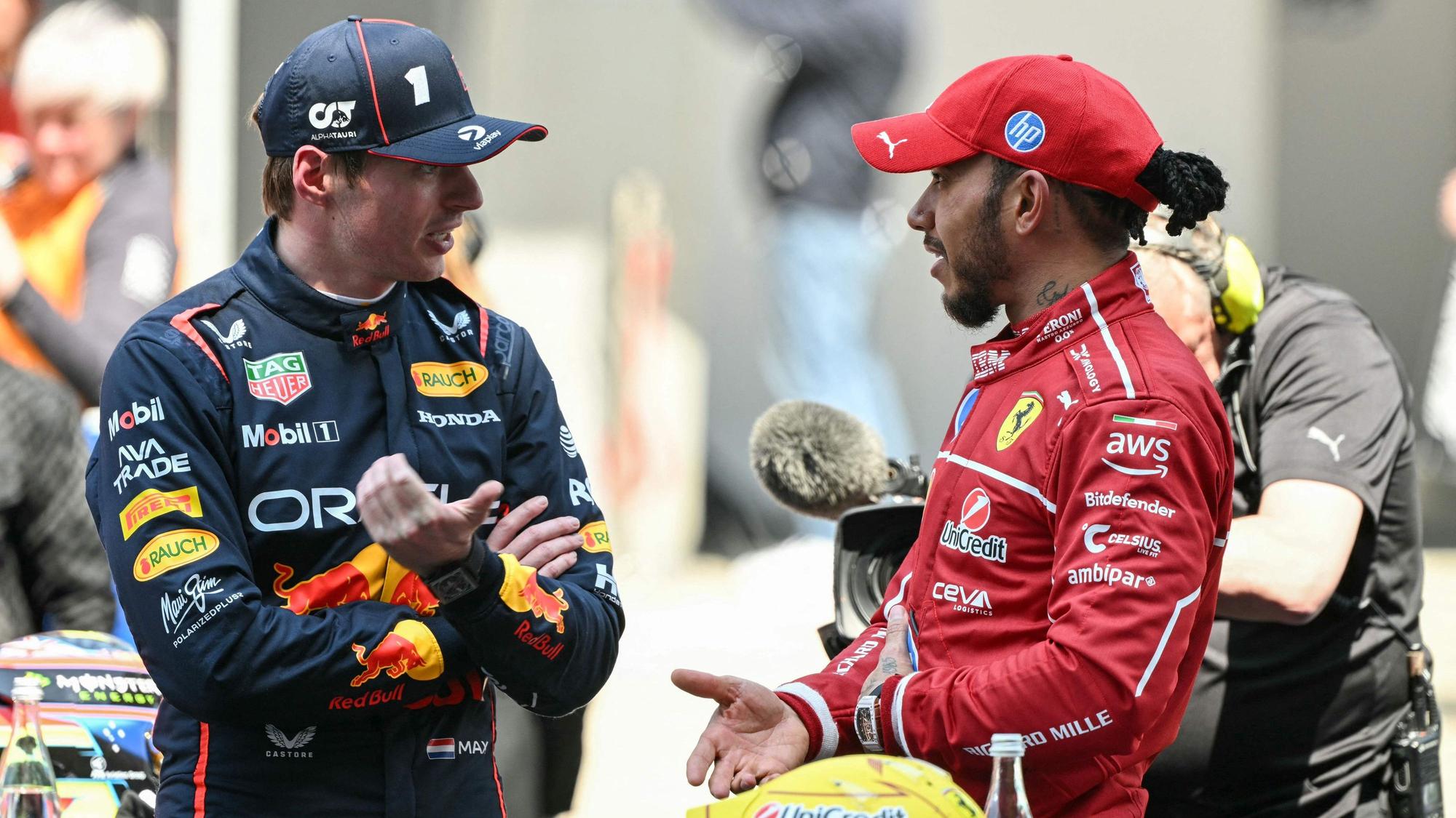 Max Verstappen und Lewis Hamilton
