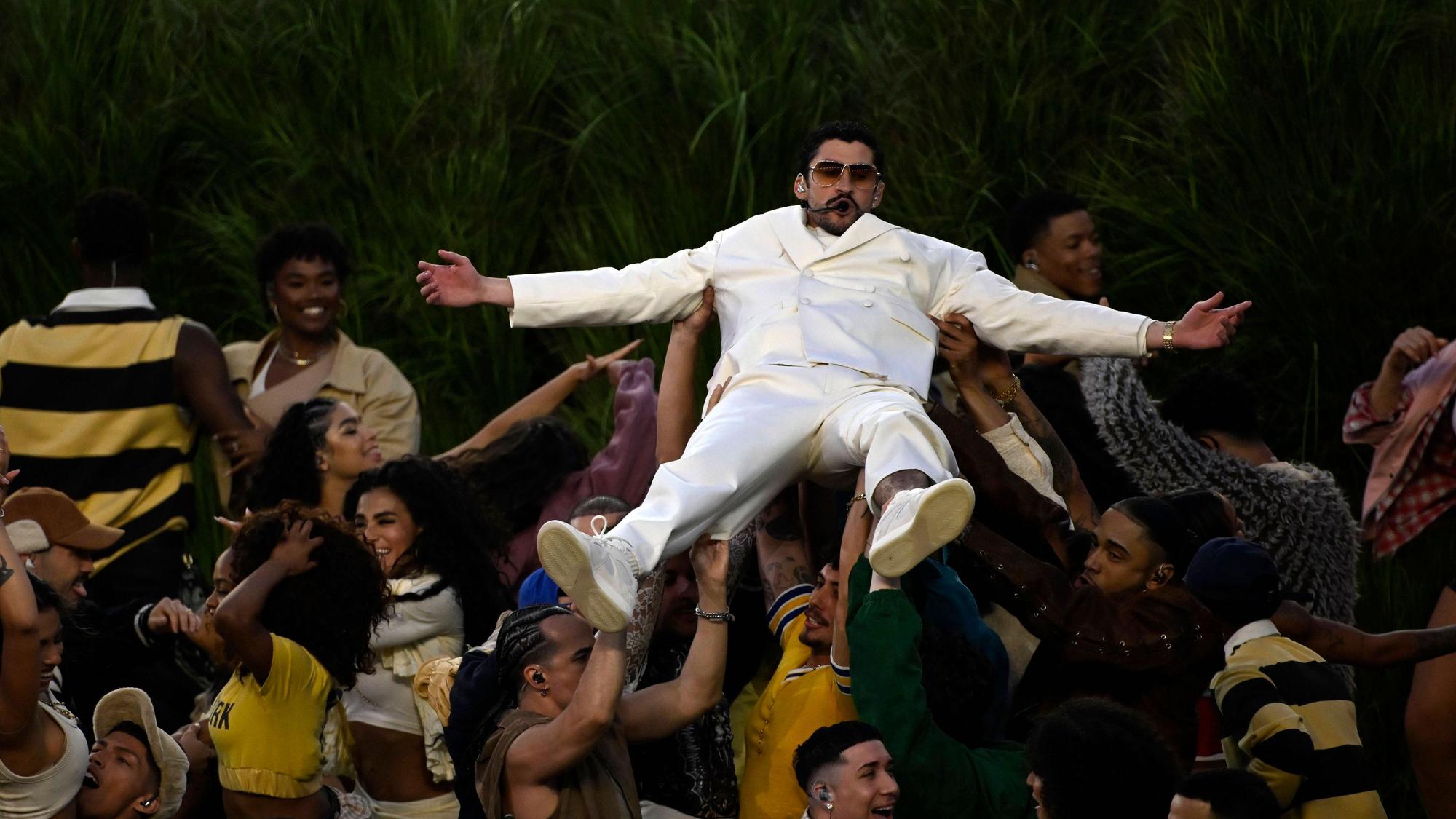 Halbzeitshow mit Bad Bunny im Levi's Stadium in Santa Clara.