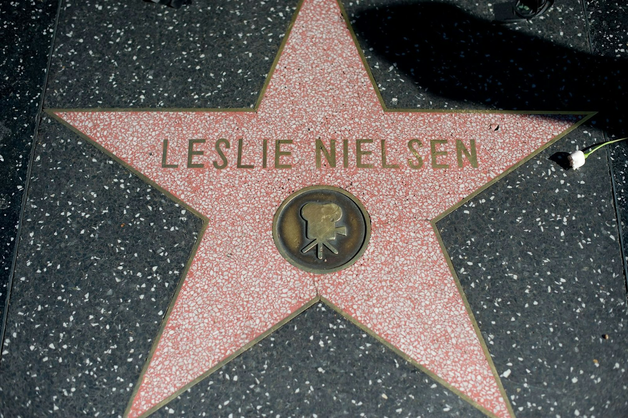 Bereits 1988 bekam Leslie Nielsen einen Stern auf dem berühmten „Hollywood Walk Of Fame“. Er starb am 28. November 2010 im Alter von 84 Jahren. (Bild: Charley Gallay/Getty Images)