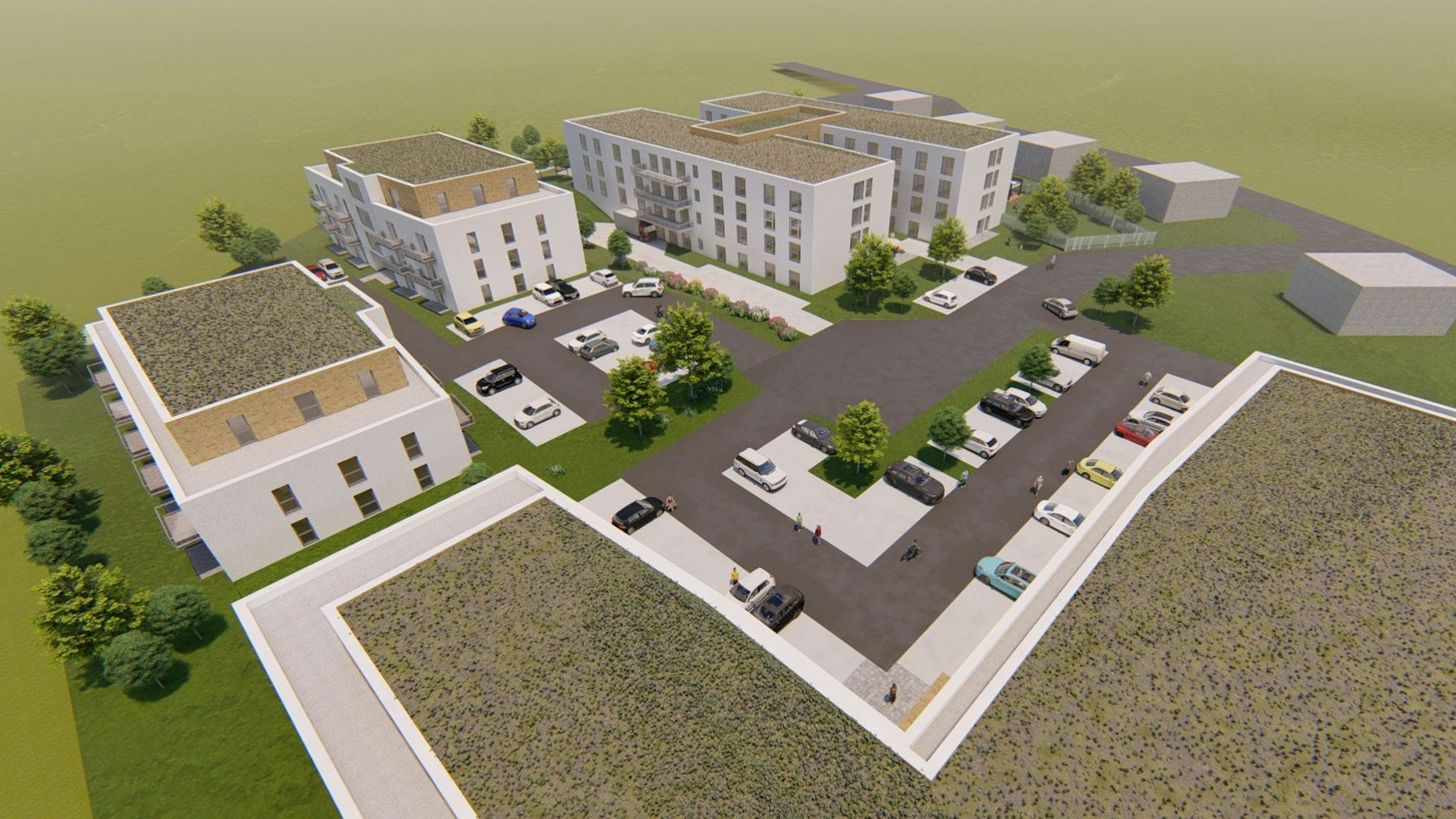 So sollte der Pflegecampus an der Thüringer Straße und Mecklenburger Straße im Waldbröler Stadtteil Eichen ursprünglich aussehen.