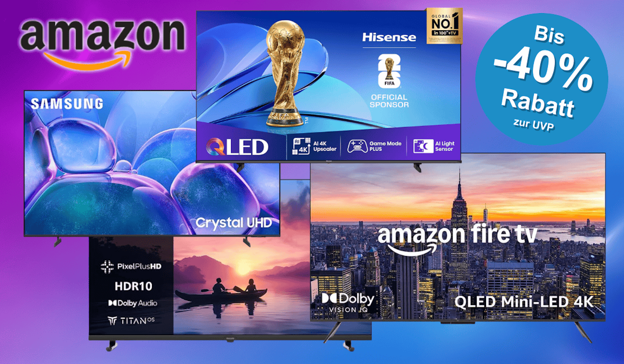 Ein moderner Fernseher steht in einem Wohnzimmer.