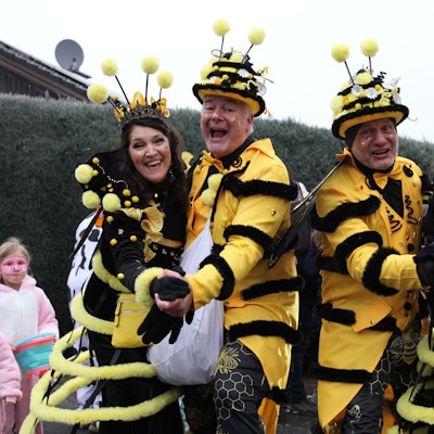 Auch wenn es noch etwas kalt ist, legen diese Bienen eine Tanzeinlage ein: Alexandra (v.l.) und Uli Zender, Knut Wienecke und Nicole Nassiry.