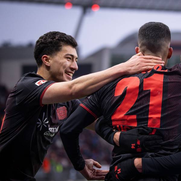 LEVERKUSEN, GERMANY - FEBRUARY 14: Patrik Schick Bayer 04 Leverkusen, 14 celebrates scoring his team s second goal with teammates during the Bundesliga match gameday 22 between Bayer 04 Leverkusen vs. FC St. Pauli at BayArena on February 14, 2026 in Leverkusen, Germany. Photo by Axel Kohring/Beautiful Sports Int. DFL REGULATIONS PROHIBIT ANY USE OF PHOTOGRAPHS AS IMAGE SEQUENCES AND/OR QUASI-VIDEO. Nordrhein-Westfalen Germany Copyright: xAxelxKohringx