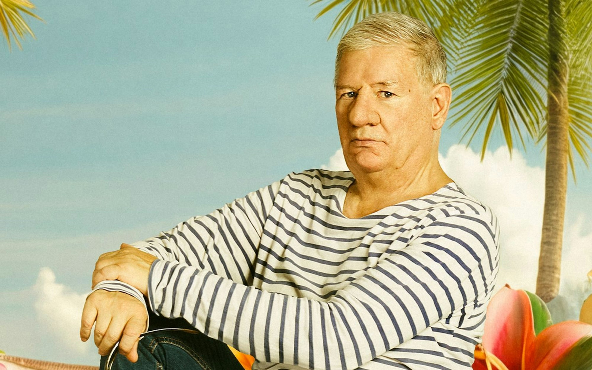 Raubein unter Palmen: Claude-Oliver Rudolph hat das Potenzial, die Reality-Show „Promis unter Palmen“ ordentlich aufzumischen. (Bild: Joyn/Gerhard Merzeder)