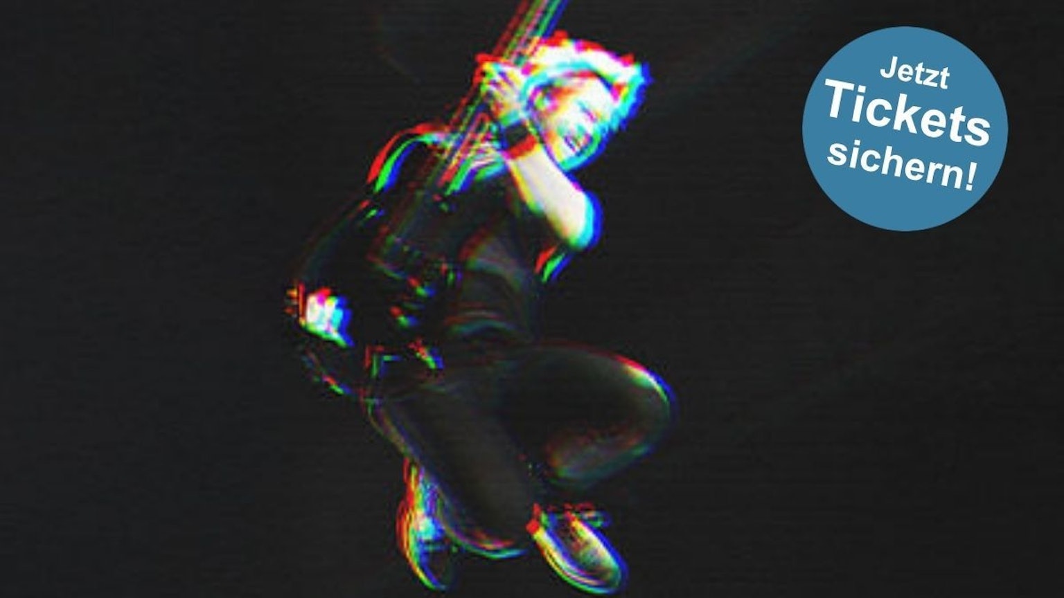 Chesney Hawkes mit E-Gitarre, Bildmaterial zur Smash It To Pieces Tour.