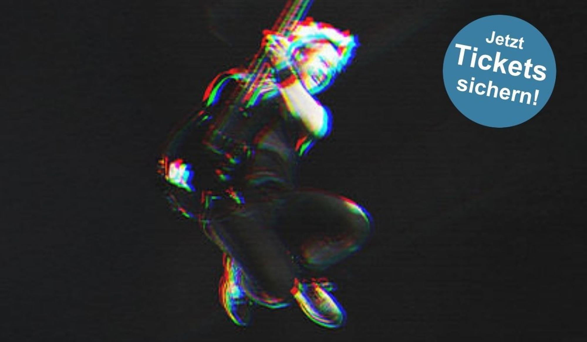 Chesney Hawkes mit E-Gitarre, Bildmaterial zur Smash It To Pieces Tour.