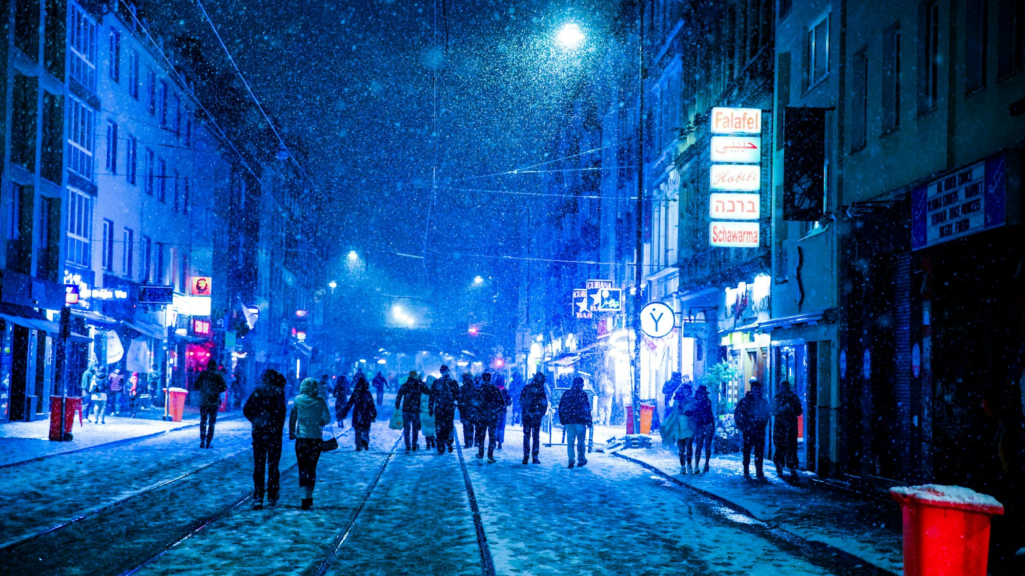 Die Zülpicher Straße war auch eingeschneit.